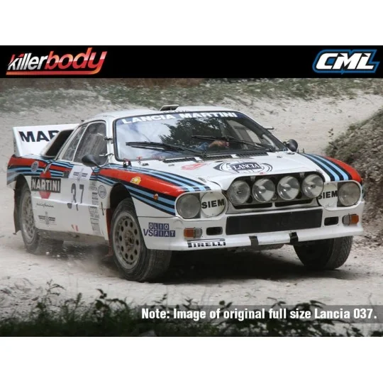 KB48840-Killerbody painted body shell for Lancia 037 Rally, 190 mm, 1/10 scale, Ref. 48840.