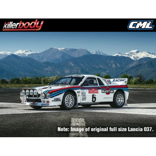 KB48840-Killerbody painted body shell for Lancia 037 Rally, 190 mm, 1/10 scale, Ref. 48840.