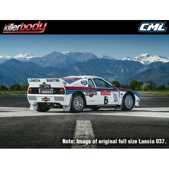 KB48840-Killerbody painted body shell for Lancia 037 Rally, 190 mm, 1/10 scale, Ref. 48840.