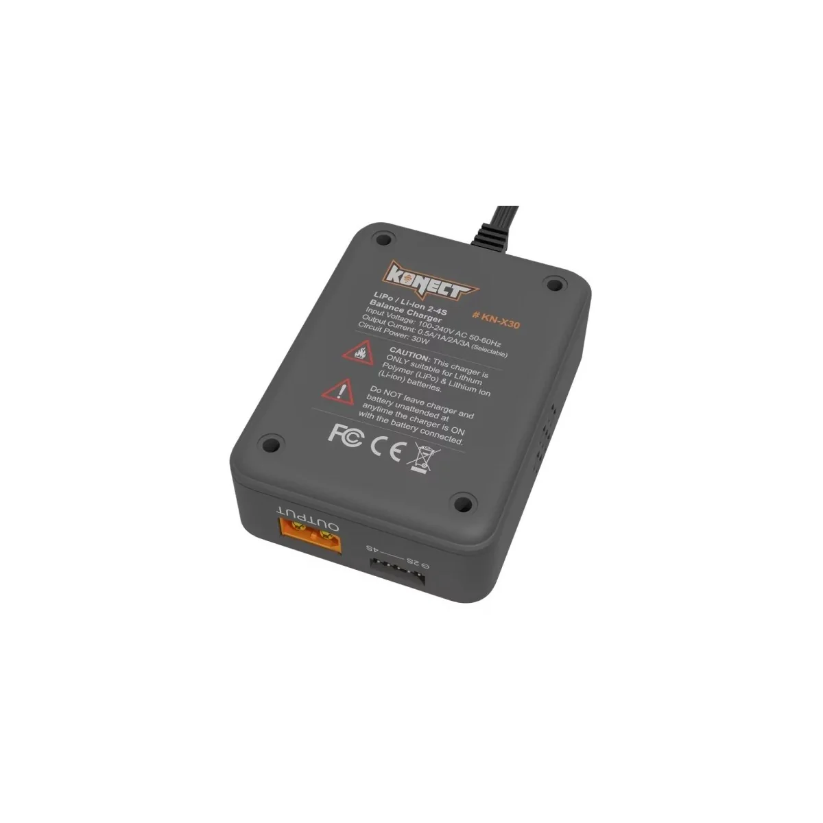 Konect KN-X30 Multi-Charger AC 30W for 2-4S LiPo, Li-ion, and LiFe ... Konect KN-X30 Multi-Charger AC 30W for 2-4S LiPo, Li-ion, and LiFe ...