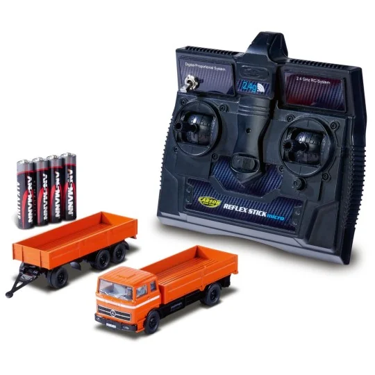 500504159-MB 1620 Truck with Orange Trailer 2.4GHz RTR 1/87 Carson - 500504159