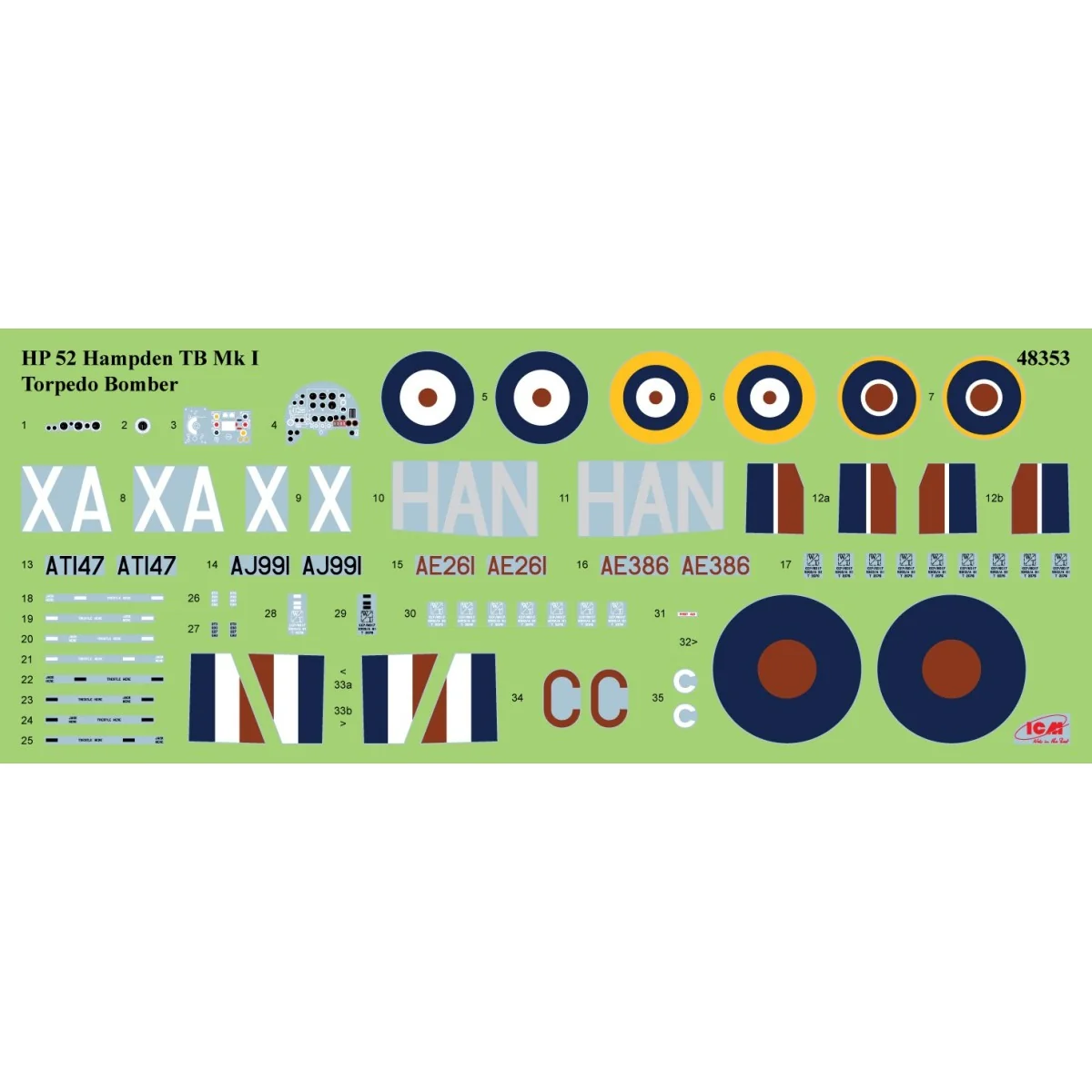 HP.52 Hampden TB.Mk.I 1/48 aircraft model - ICM 48353 - 48353 HP.52 Hampden TB.Mk.I 1/48 aircraft model - ICM 48353 - 48353