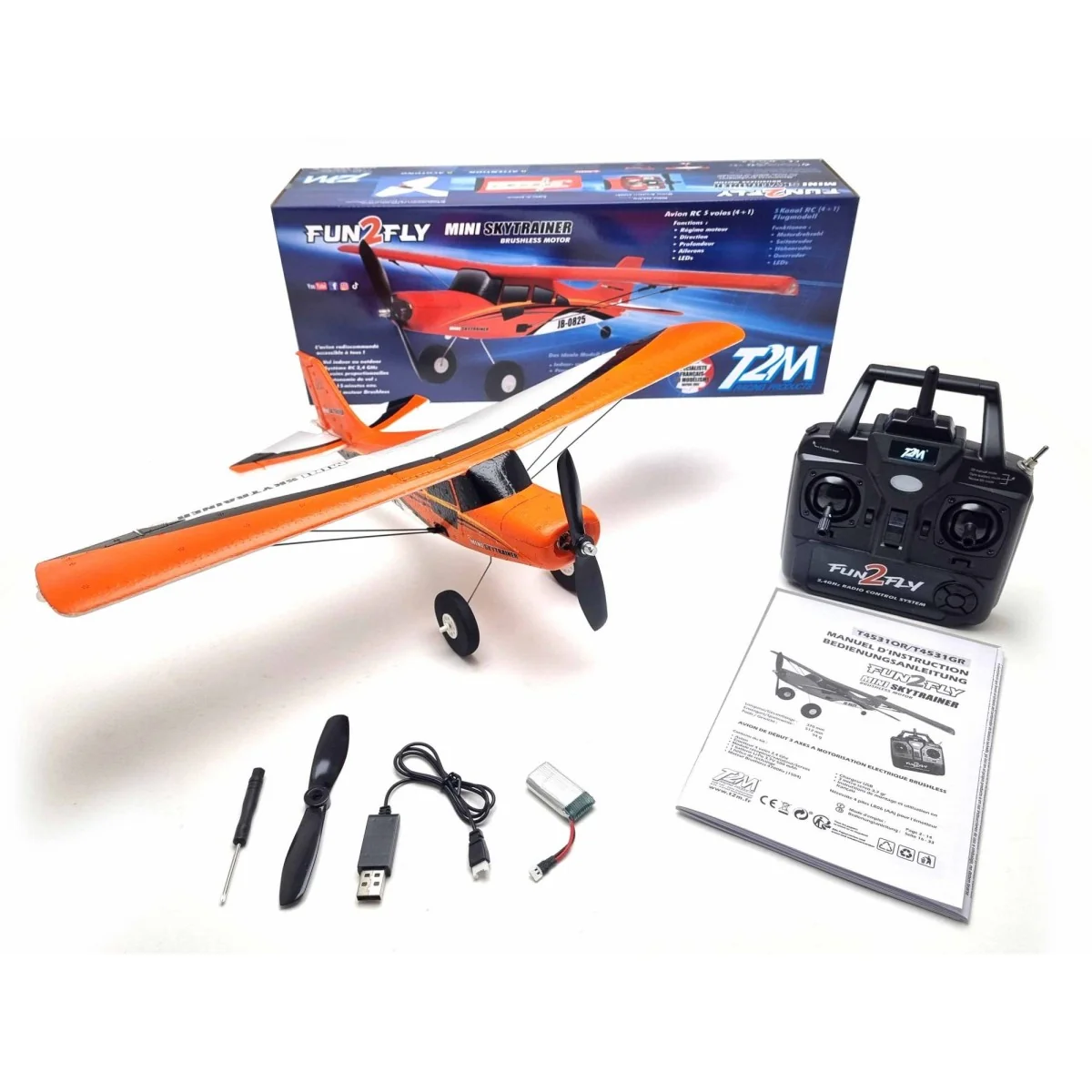 Fun2Fly T2M Mini Skytrainer Brushless Radio-Controlled Airplane - T...