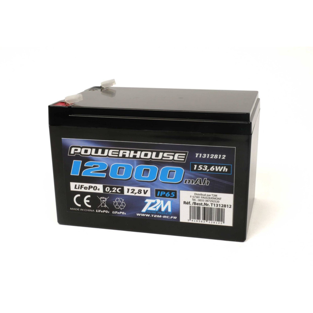 Powerhouse 12V 12Ah LiFePo4 T2M battery - T1312812