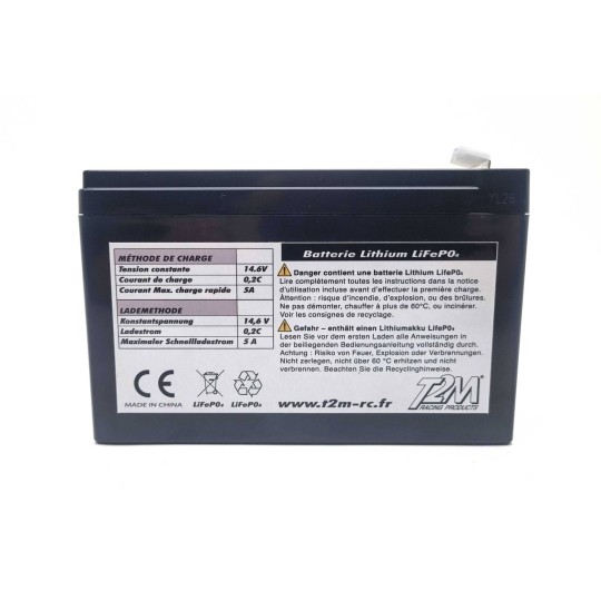 T1312812-Powerhouse 12V 12Ah LiFePo4 T2M battery - T1312812