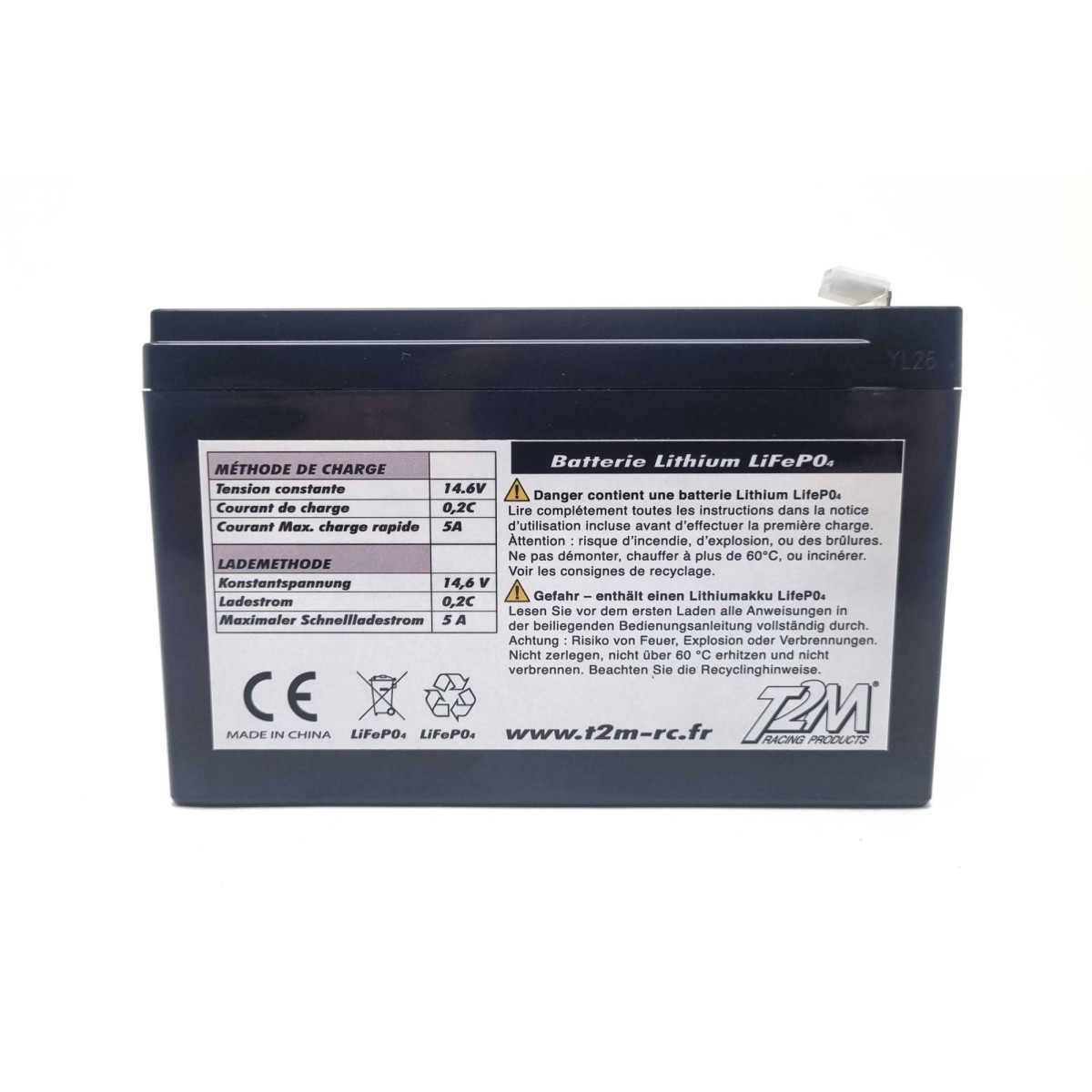 Batterie Powerhouse 12V 12Ah LiFePo4 T2M - T1312812 - T1312812