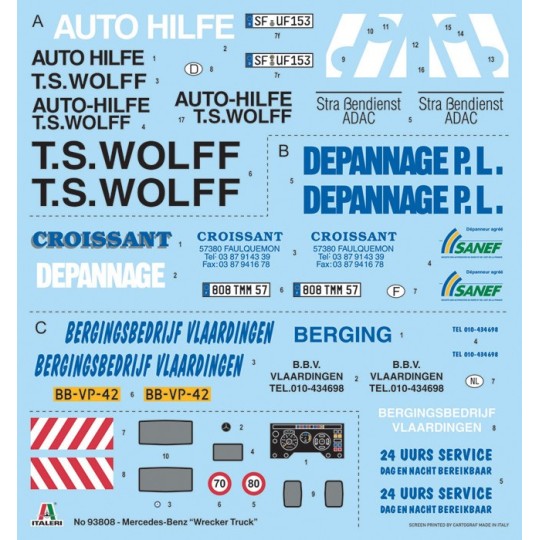 I93808-Maquette camion de dépannage Mercedes-Benz Wrecker Truck 1/24 Italeri