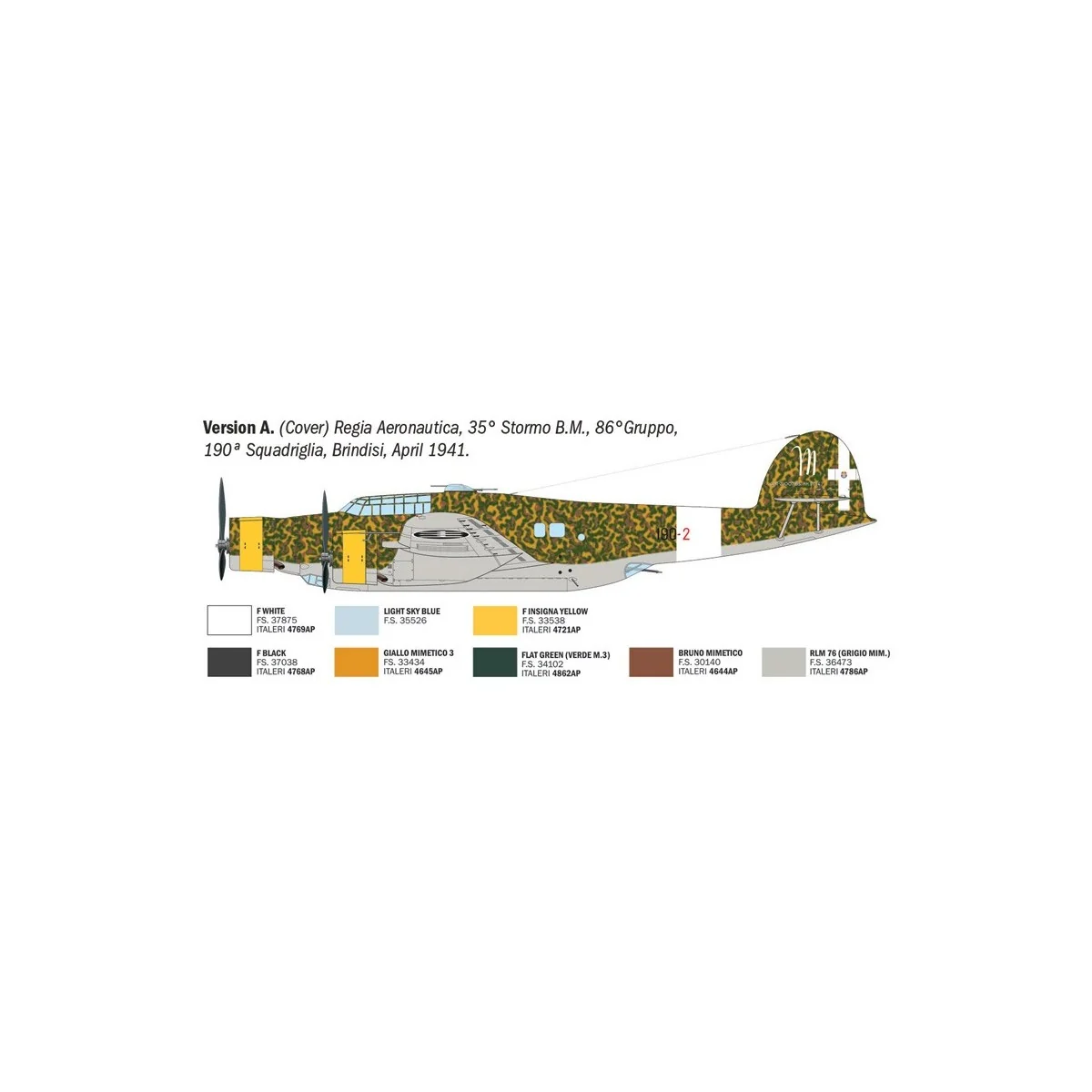 CANT Z.1007bis Alcione 1/72 scale model airplane by Italeri - I1479... CANT Z.1007bis Alcione 1/72 scale model airplane by Italeri - I1479...