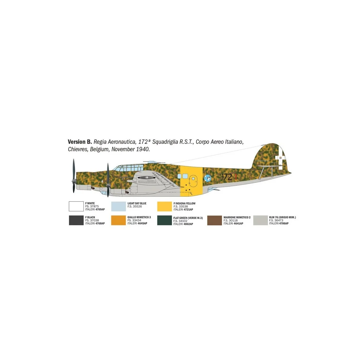 CANT Z.1007bis Alcione 1/72 scale model airplane by Italeri - I1479... CANT Z.1007bis Alcione 1/72 scale model airplane by Italeri - I1479...