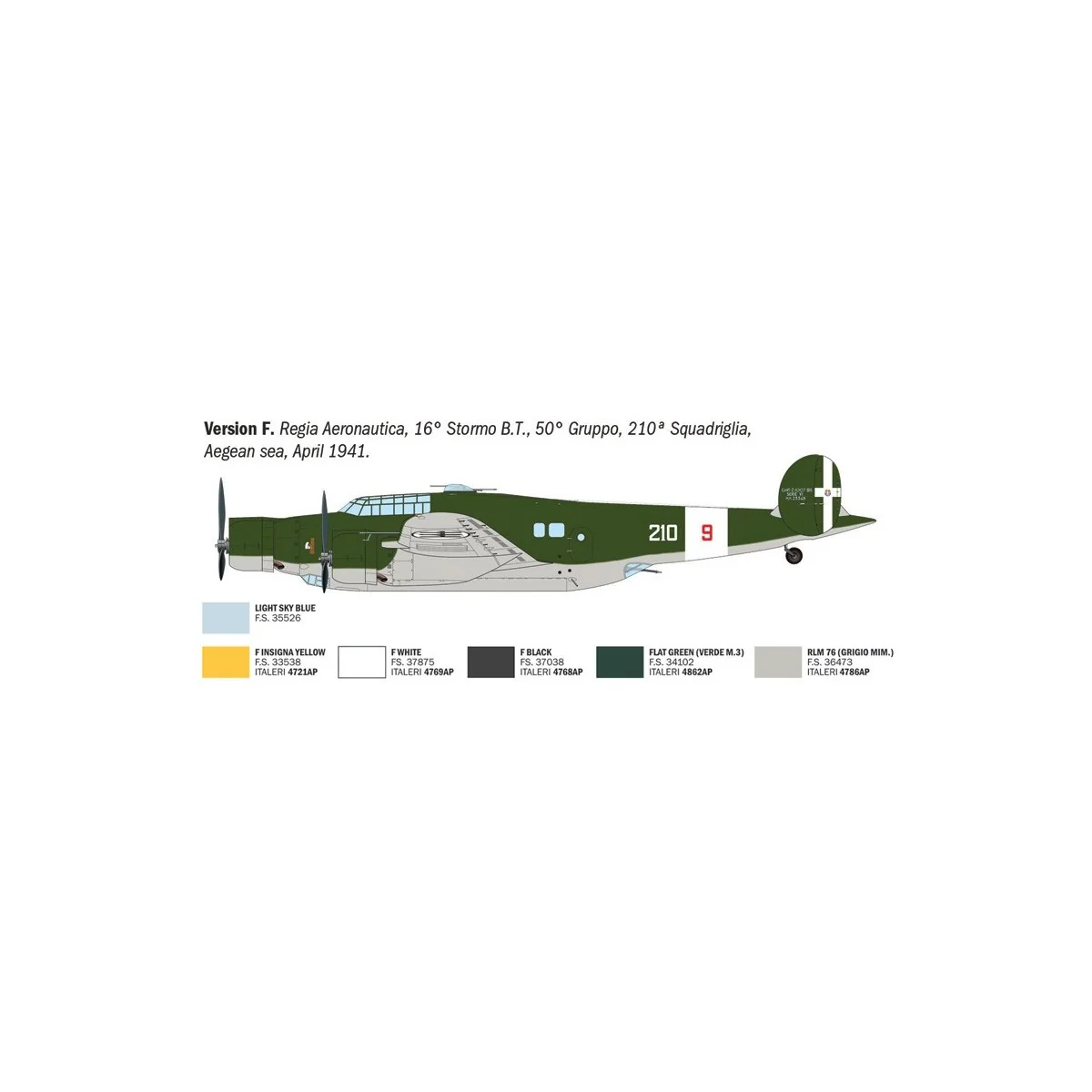 CANT Z.1007bis Alcione 1/72 scale model airplane by Italeri - I1479... CANT Z.1007bis Alcione 1/72 scale model airplane by Italeri - I1479...