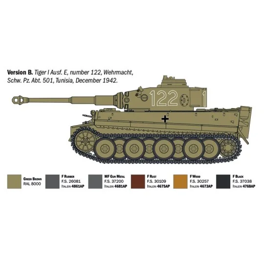Pz tank model. Kpfw VI Tiger I Ausf. H (tp) 1/35 Italeri - I6767 - ... I6767-Pz tank model. Kpfw VI Tiger I Ausf. H (tp) 1/35 Italeri - I6767