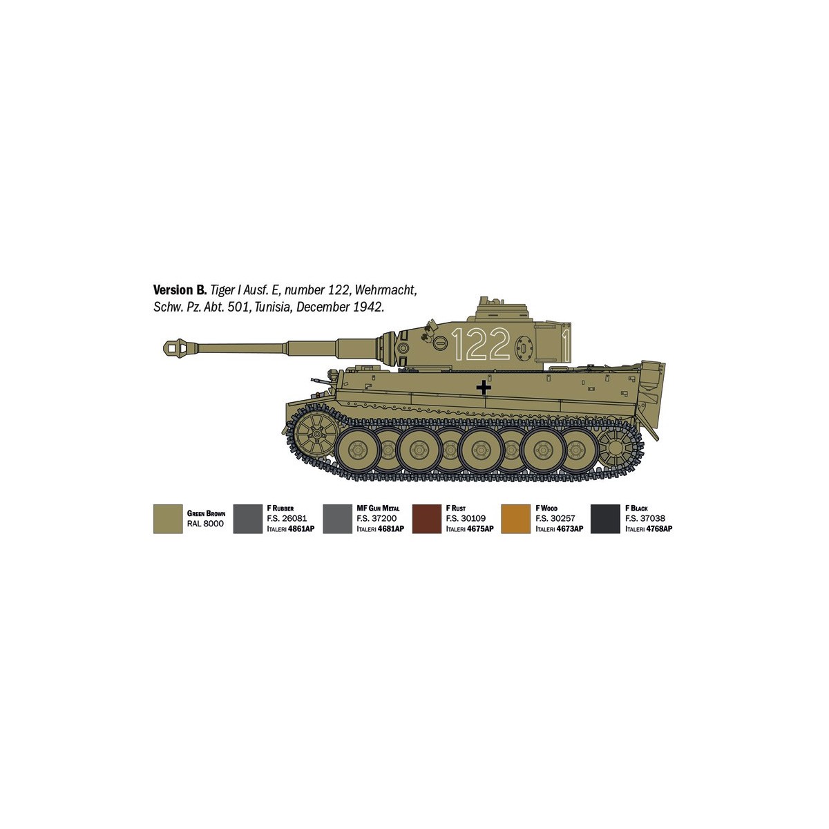 Maquette char Pz. Kpfw VI Tiger I Ausf. H (tp) 1/35 Italeri - I6767