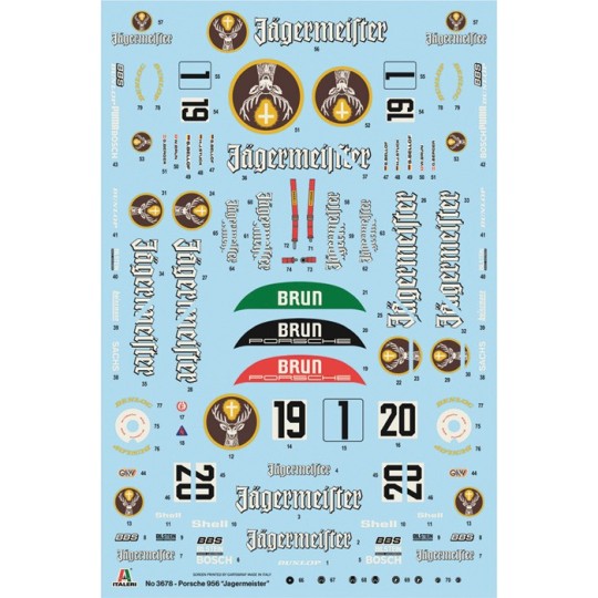 I3678-Maquette voiture Porsche 956 Jägermeister 1/24 Italeri