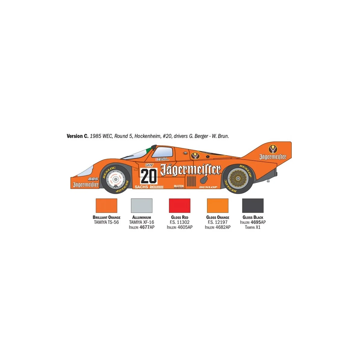 Maquette voiture Porsche 956 Jägermeister 1/24 Italeri - I3678 - I3678