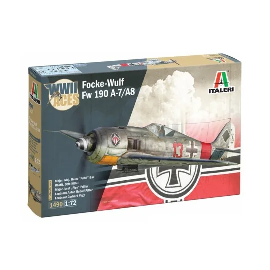 Focke-Wulf FW 190 A-7/A8 ACES 1/72 scale model airplane by Italeri ... I1490-Focke-Wulf FW 190 A-7/A8 ACES 1/72 scale model airplane by Italeri - I1490