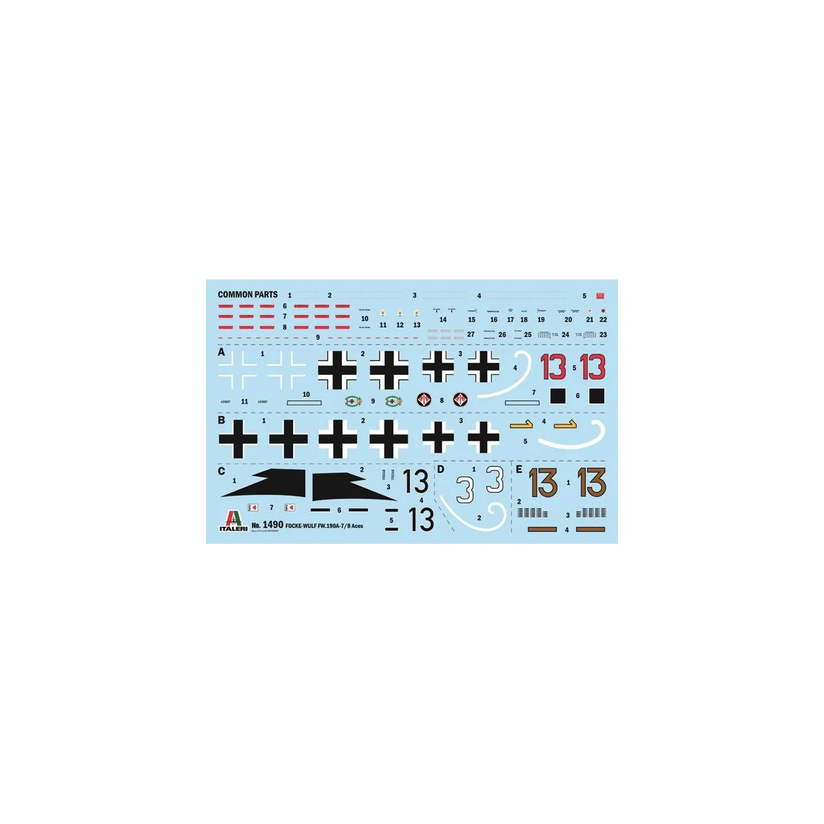 Maquette avion Focke-Wulf FW 190 A-7/A8 ACES 1/72 Italeri - I1490 -...