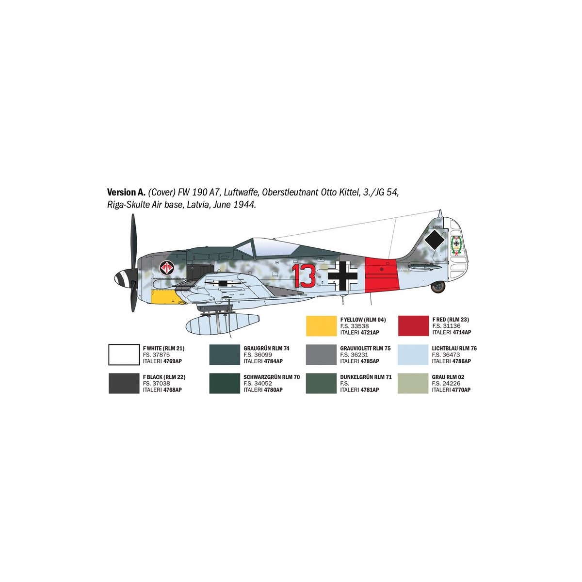 Maquette avion Focke-Wulf FW 190 A-7/A8 ACES 1/72 Italeri - I1490