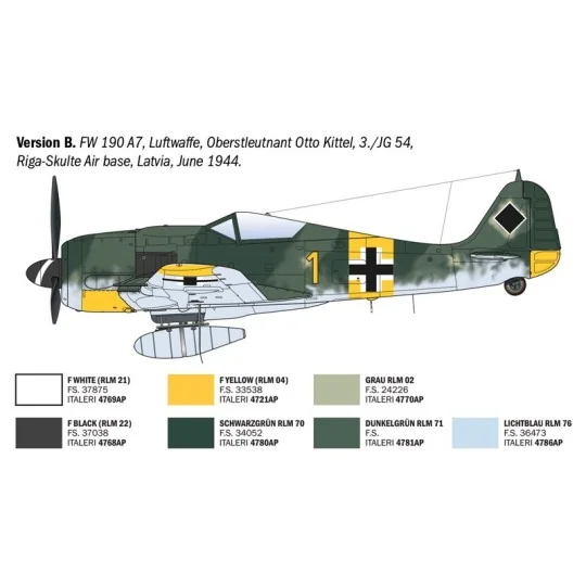 Focke-Wulf FW 190 A-7/A8 ACES 1/72 scale model airplane by Italeri ... I1490-Focke-Wulf FW 190 A-7/A8 ACES 1/72 scale model airplane by Italeri - I1490