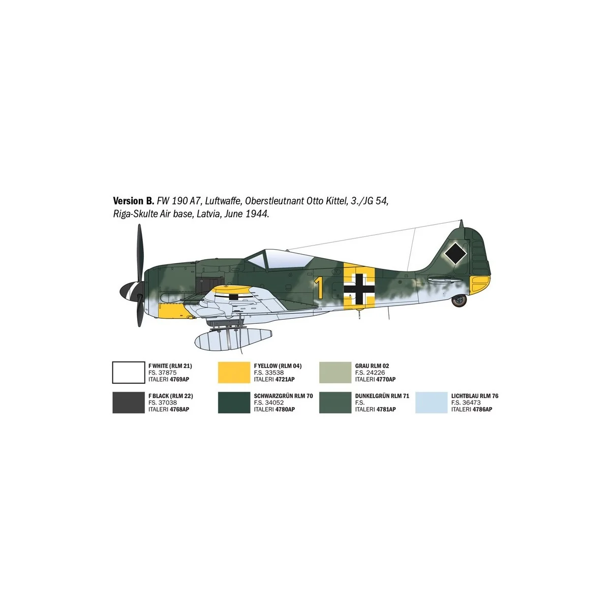 Maquette avion Focke-Wulf FW 190 A-7/A8 ACES 1/72 Italeri - I1490 -...