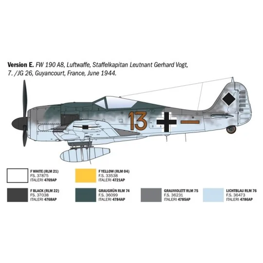 Focke-Wulf FW 190 A-7/A8 ACES 1/72 scale model airplane by Italeri ... I1490-Focke-Wulf FW 190 A-7/A8 ACES 1/72 scale model airplane by Italeri - I1490
