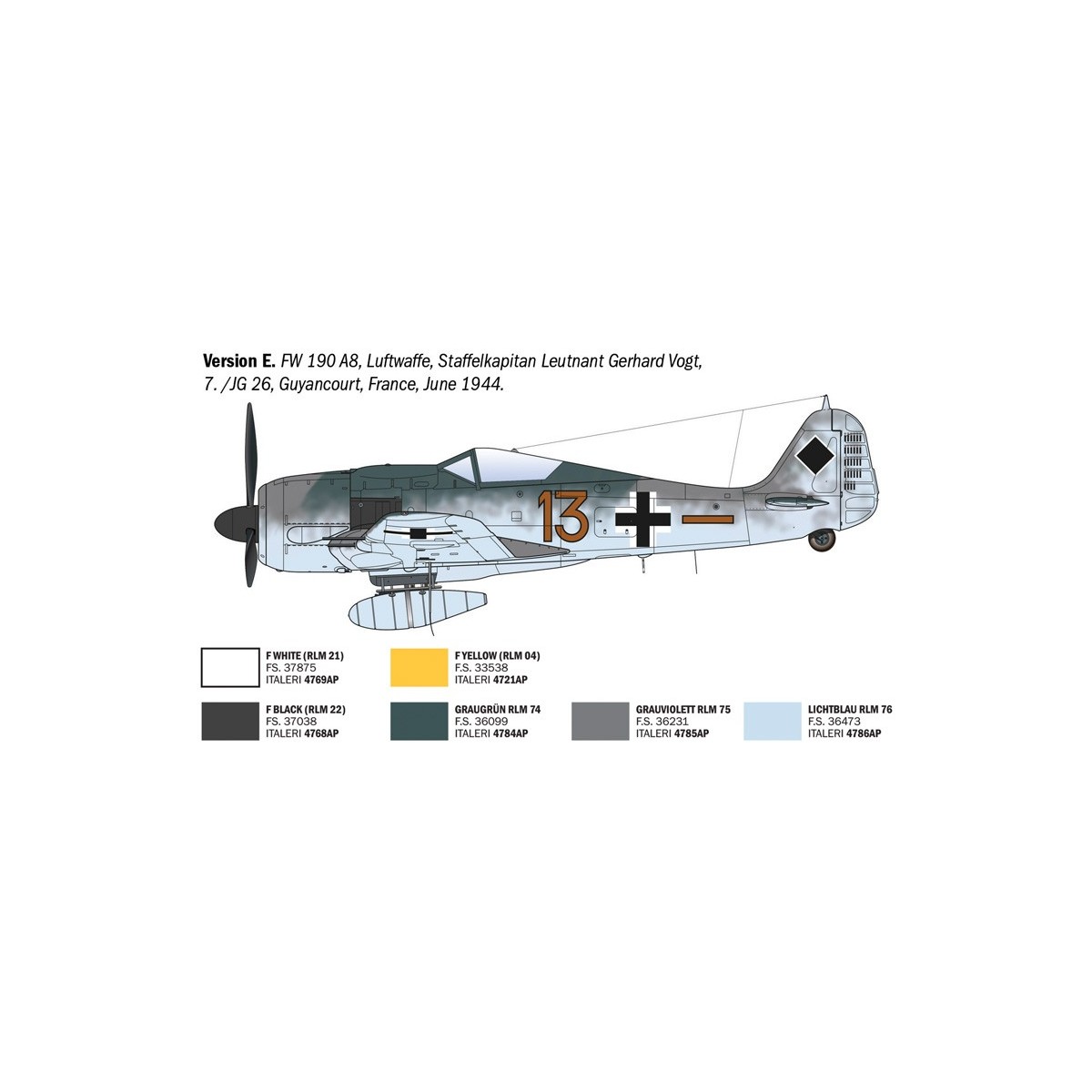 Focke-Wulf FW 190 A-7/A8 ACES 1/72 scale model airplane by Italeri - I1490 Focke-Wulf FW 190 A-7/A8 ACES 1/72 scale model airplane by Italeri - I1490