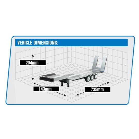 CY1502S-Remorque plateau pour Scania 770S gris 1/18 Huina