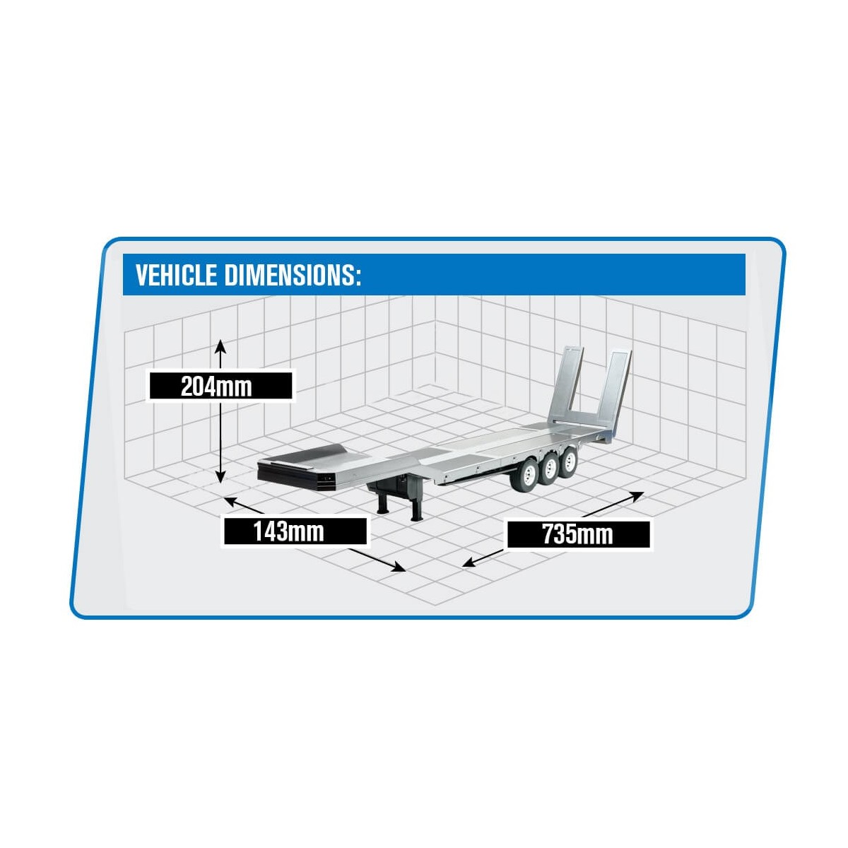 Flatbed trailer for Scania 770S grey 1/18 Huina - CY1502S