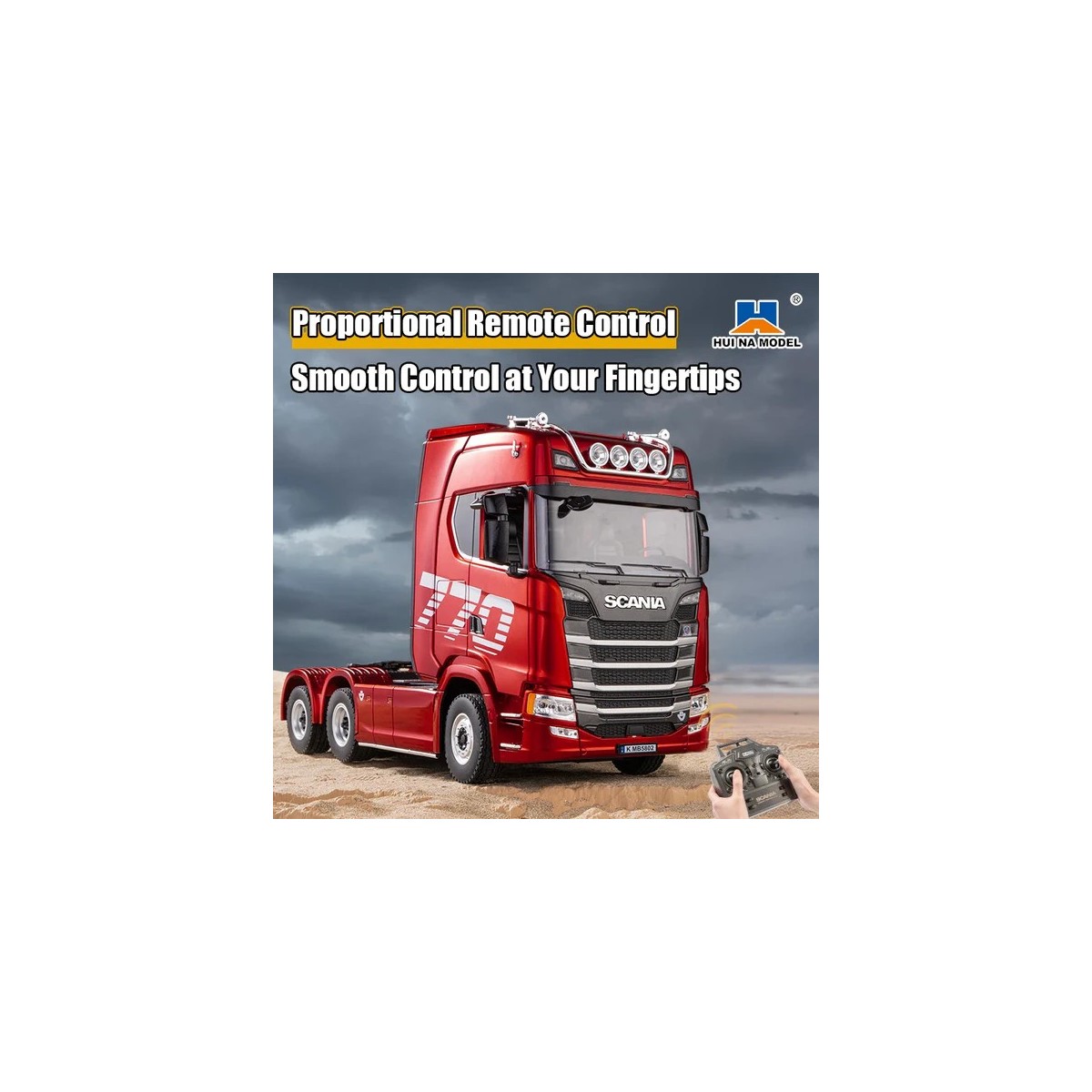 RC Truck Scania 770S 1/18 RTR Gray - Huina - CY1501S