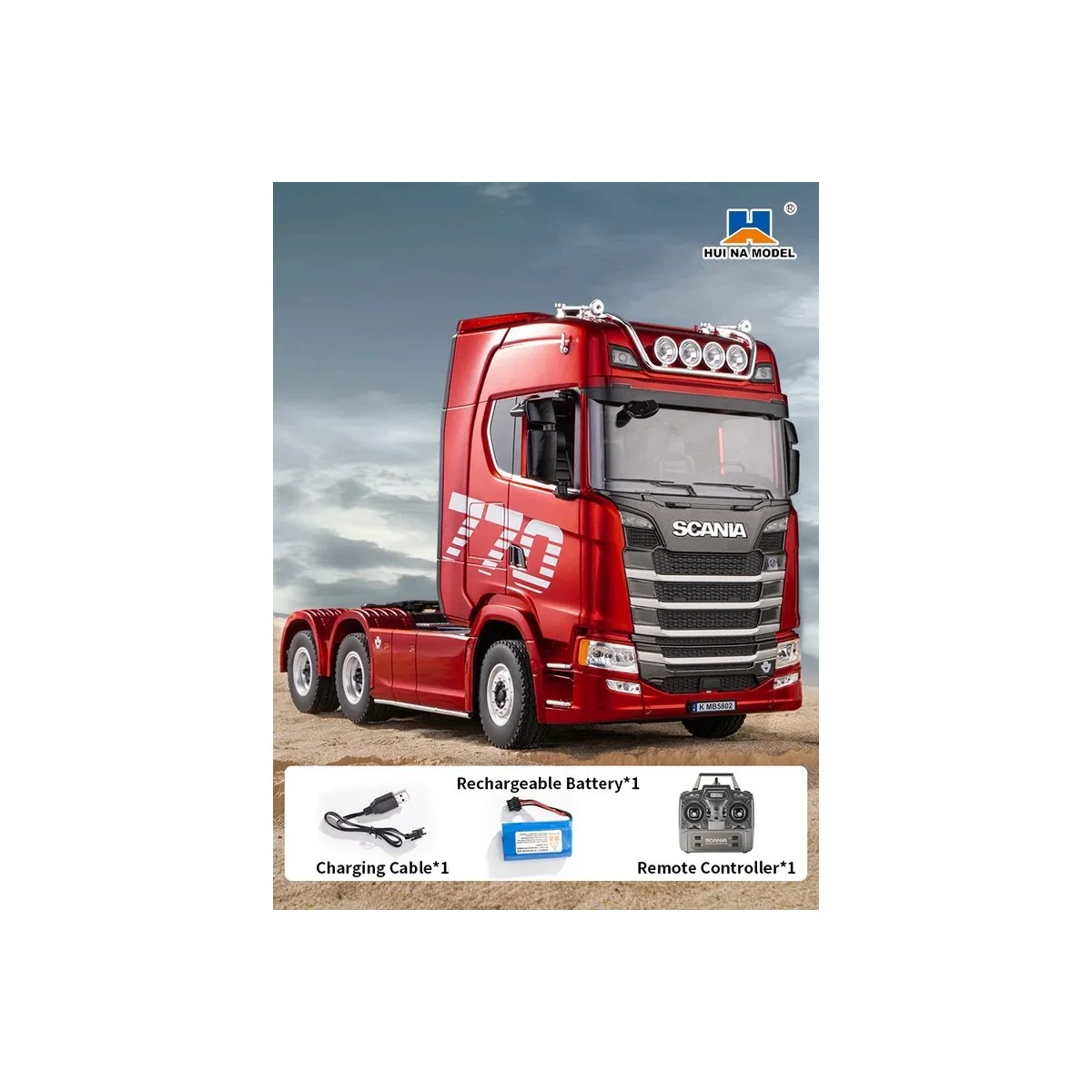 Camion RC Scania 770S 1/18 RTR Rouge - Huina - CY1501 - CY1501 Camion RC Scania 770S 1/18 RTR Rouge - Huina - CY1501 - CY1501