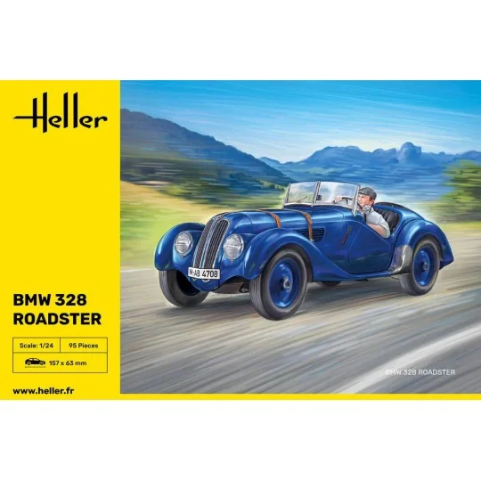 Heller 1/24 scale BMW 328 Roadster model car - HEL-80701 - HEL-80701 HEL-80701-Heller 1/24 scale BMW 328 Roadster model car - HEL-80701