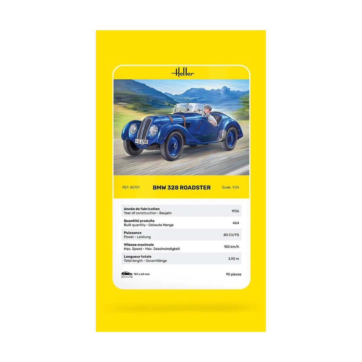 Heller 1/24 scale BMW 328 Roadster model car - HEL-80701