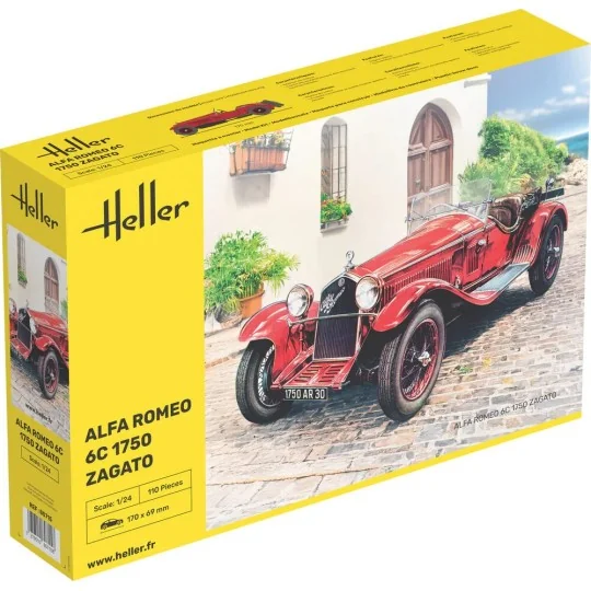 Heller Alfa Romeo 6C 1750 Zagato 1/24 scale model car - HEL-80715 -... HEL-80715-Heller Alfa Romeo 6C 1750 Zagato 1/24 scale model car - HEL-80715