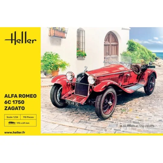 Heller Alfa Romeo 6C 1750 Zagato 1/24 scale model car - HEL-80715 -... HEL-80715-Heller Alfa Romeo 6C 1750 Zagato 1/24 scale model car - HEL-80715