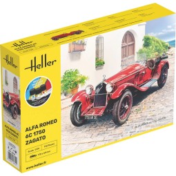 Maquette voiture Alfa Romeo 6C 1750 Zagato 1/24 Heller + colle et p...