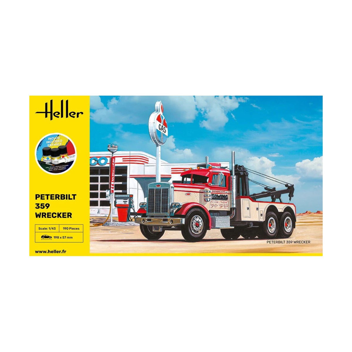 Peterbilt 359 Wrecker 1/43 Heller truck model + glue and paint...