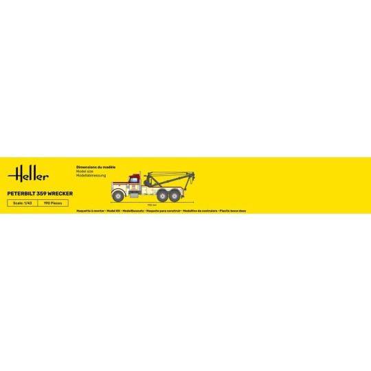 HEL-56794-Peterbilt 359 Wrecker 1/43 Heller truck model + glue and paints - HEL-56794
