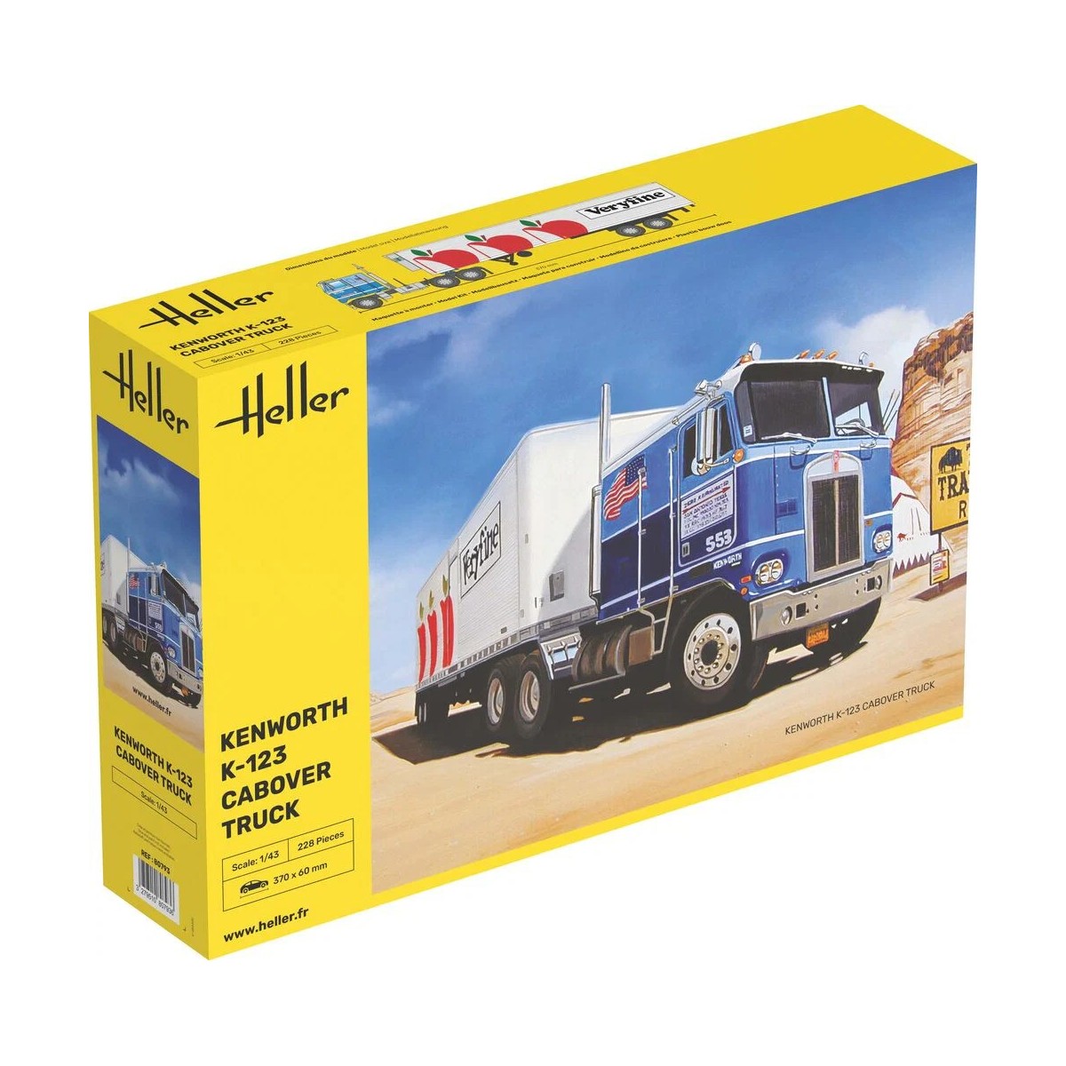 copy of Kenworth K-123 Cabover Truck 1/43 Heller truck model + glue...
