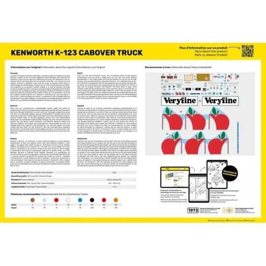 Kenworth K-123 Cabover Truck 1/43 Heller truck model - HEL-80793 - ... HEL-80793-Kenworth K-123 Cabover Truck 1/43 Heller truck model - HEL-80793