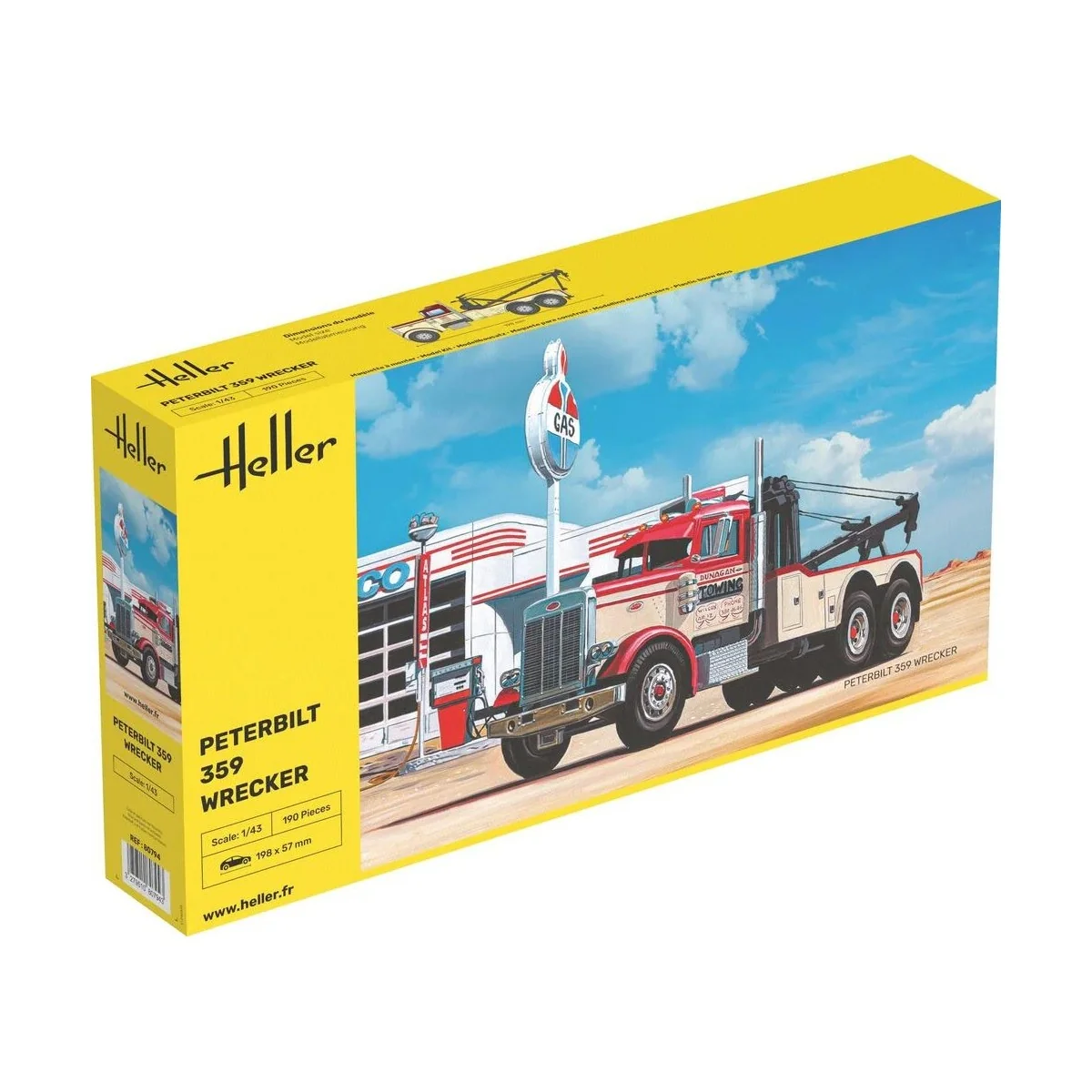 Maquette camion Peterbilt 359 Wrecker 1/43 Heller - HEL-80794 - HEL...