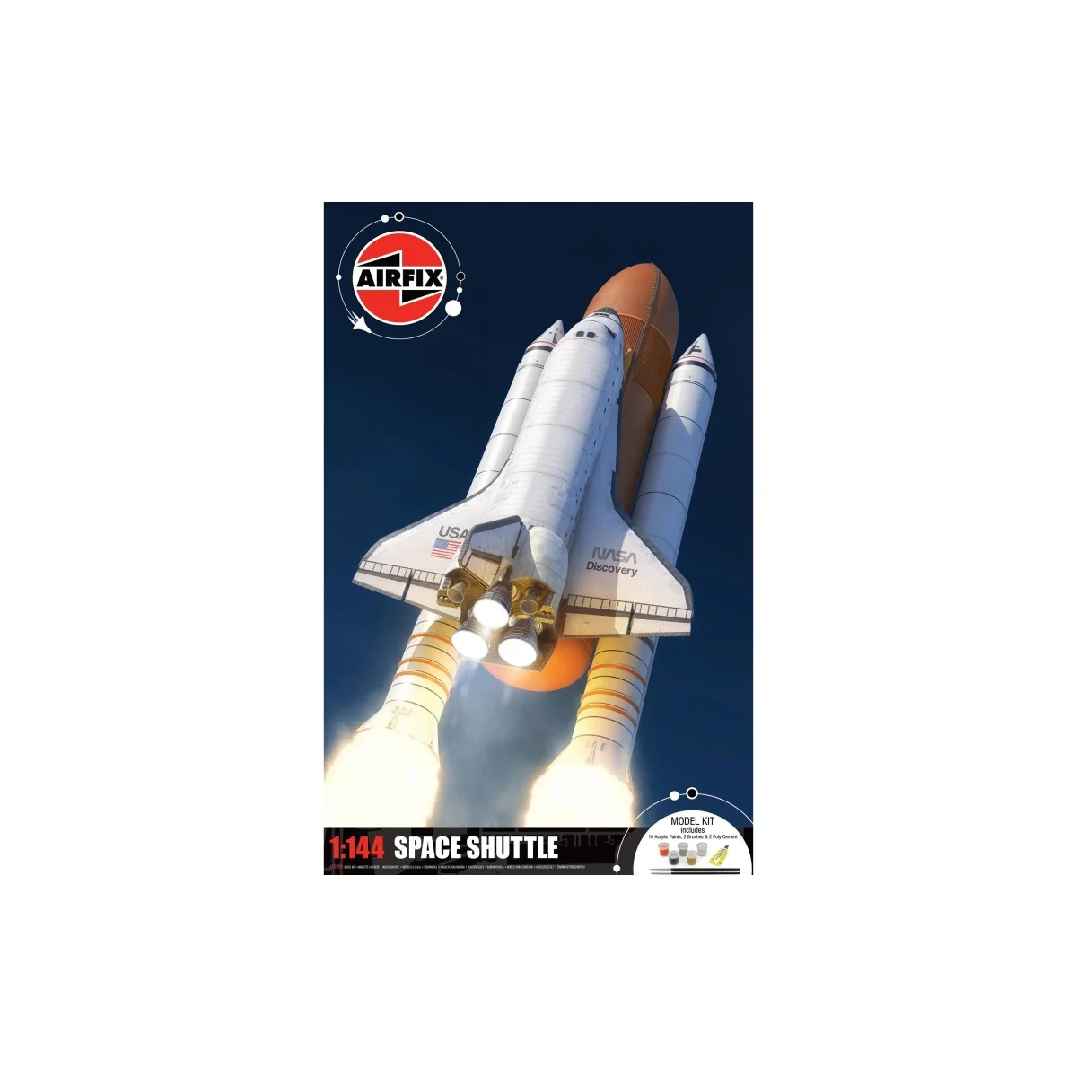 Airfix 1/144 Space Shuttle model kit + glue and paints - A50200 - A...