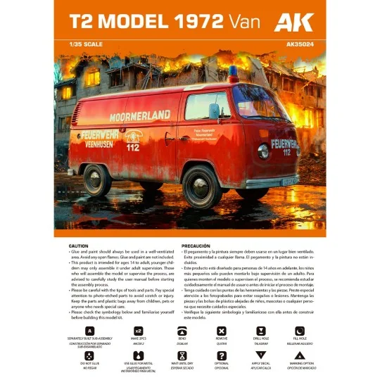 AK35024-Volkswagen Van Model T2 1972 1/35 AK Interactive - AK35024