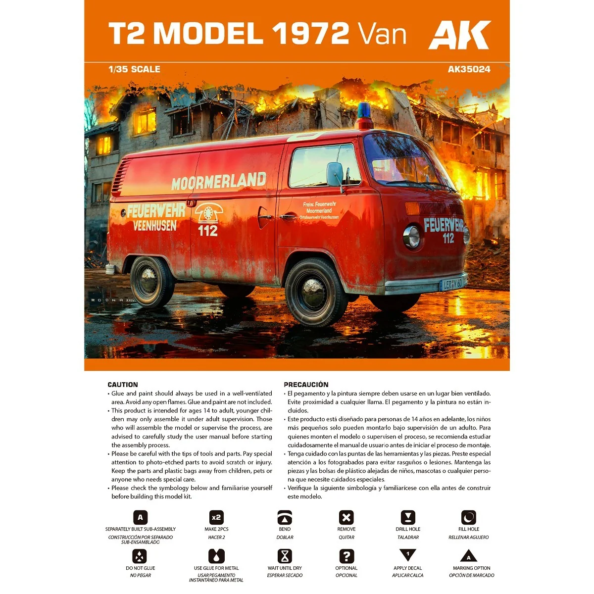 Maquette Volkswagen Van Model T2 1972 1/35 AK Interactive - AK35024... Maquette Volkswagen Van Model T2 1972 1/35 AK Interactive - AK35024...