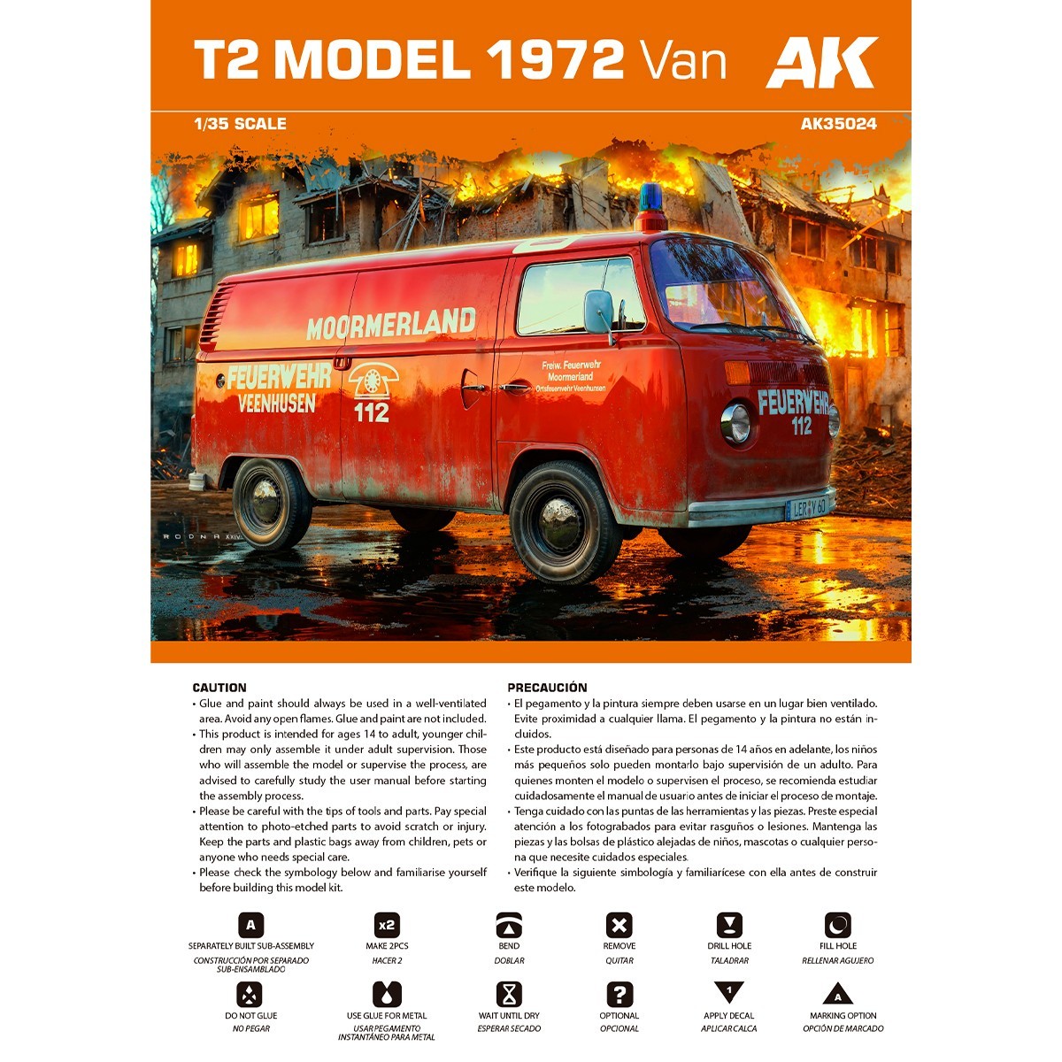Volkswagen Van Model T2 1972 1/35 AK Interactive - AK35024 Volkswagen Van Model T2 1972 1/35 AK Interactive - AK35024