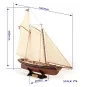 12014-Maquette yacht America 1851 Coupe de l’America 1/75 kit construction bois OcCre - 12014