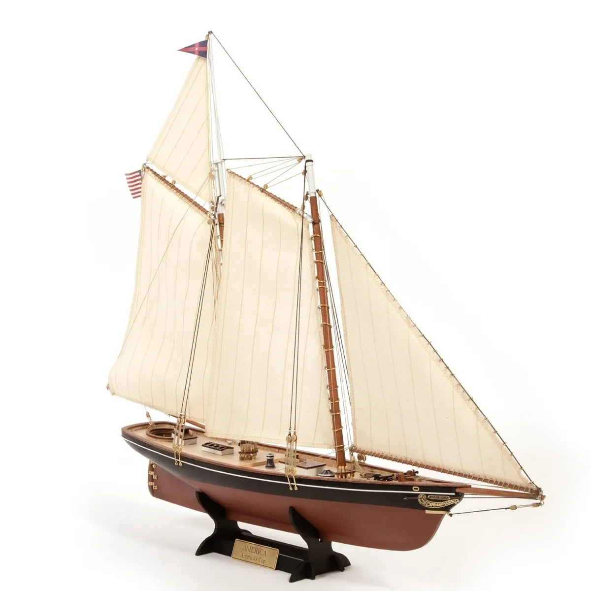 1/75 scale model of the America's Cup yacht (1851 model) - OcCre wo... 1/75 scale model of the America's Cup yacht (1851 model) - OcCre wo...