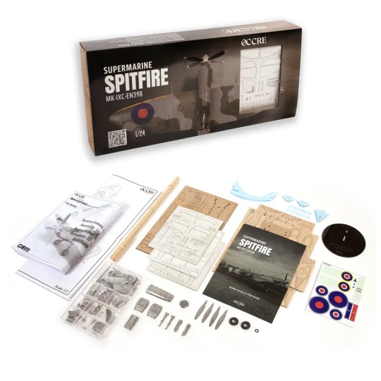 2WW01-Maquette d’avion Supermarine Spitfire Mk IXc EN398 1/24 kit construction bois OcCre - 2WW01