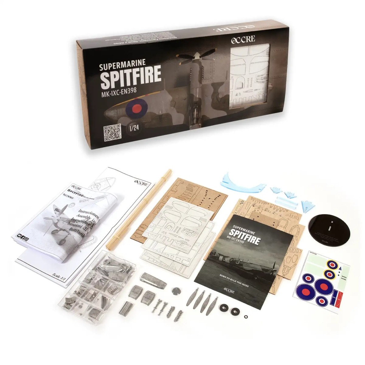 Maquette d’avion Supermarine Spitfire Mk IXc EN398 1/24 kit constru...