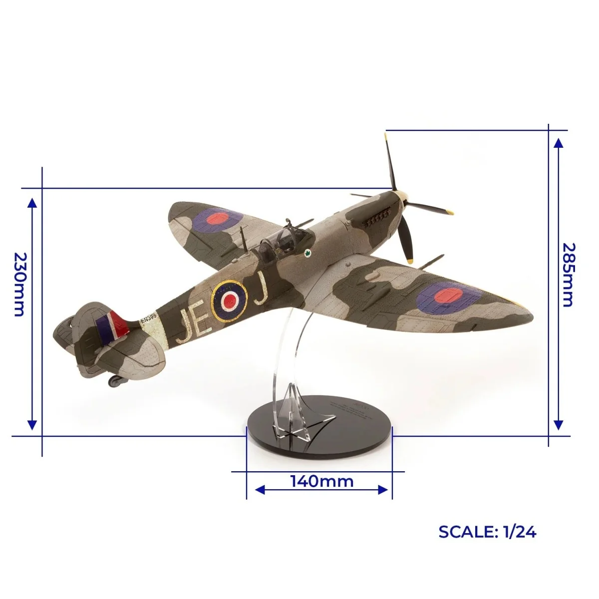 Maquette d’avion Supermarine Spitfire Mk IXc EN398 1/24 kit constru...