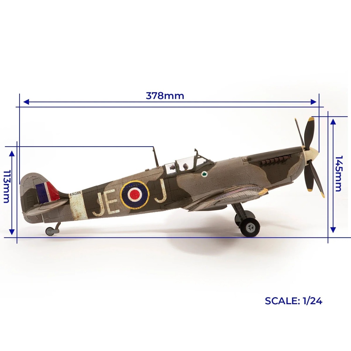 Maquette d’avion Supermarine Spitfire Mk IXc EN398 1/24 kit constru...