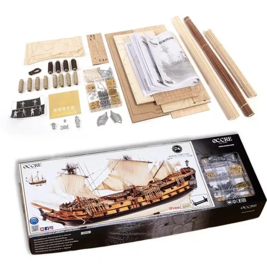 12015-Maquette bateau pirate Royal Fortune 1/65 kit construction bois OcCre - 12015